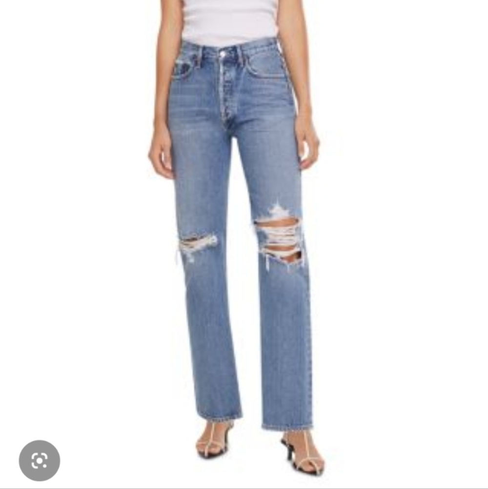 Agolde Lana Straight Jeans Distressed